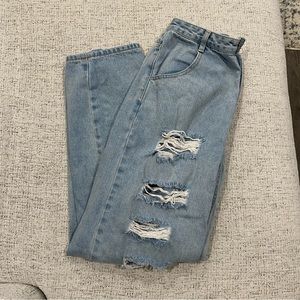 High waist wide leg ripped jeans - SIZE 5
